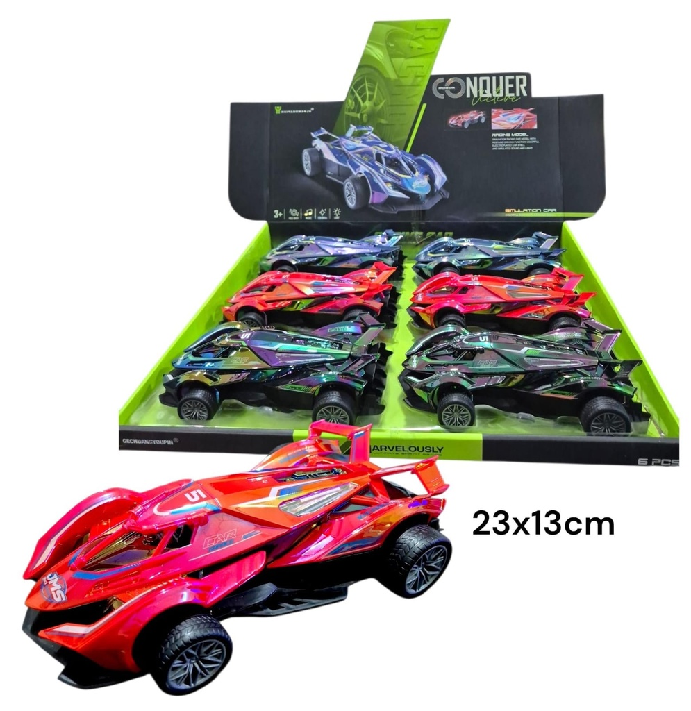AUTO A FRICCION CON LUZ Y SONIDO TORNASOLADO JY-25-049