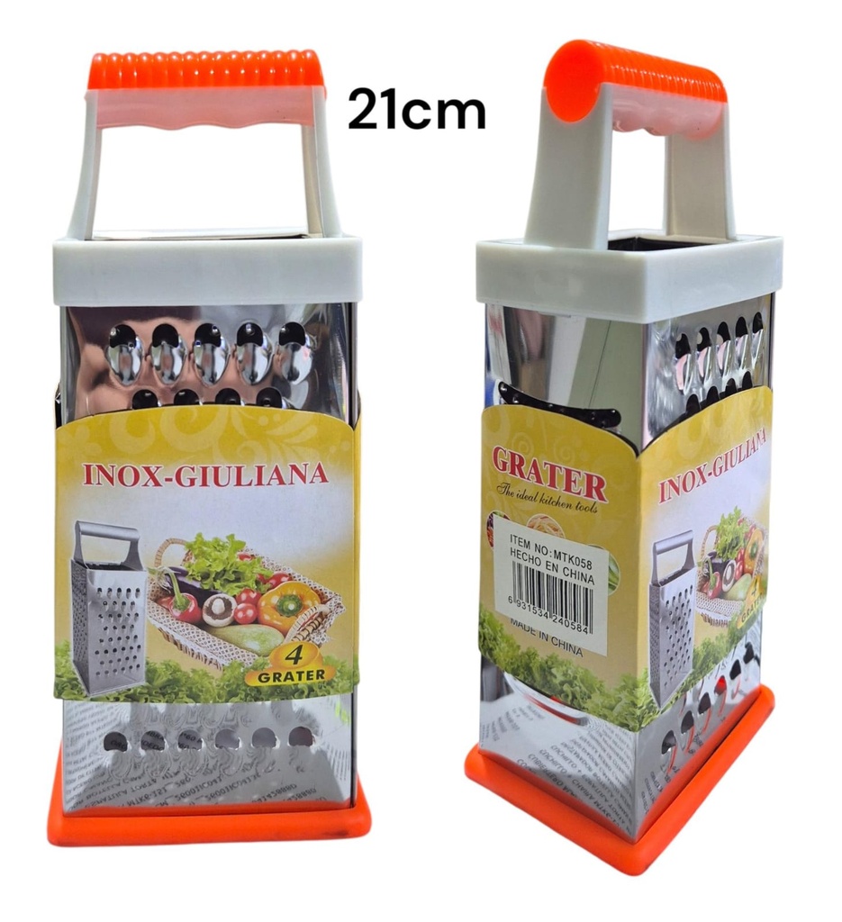RALLADOR METAL AGARRE Y BASE DE PLASTICO COLORES VARIOS GRATER MTK058 21CM