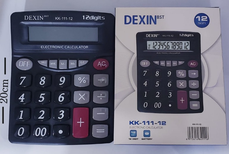 CALCULADORA GRANDE DEXIN BST KK-111-12 12 DIGITOS 20CM