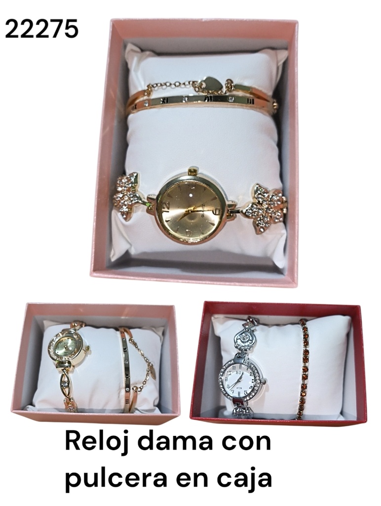 RELOJ DAMA EN CAJA CON PULCERA BIJU 22275