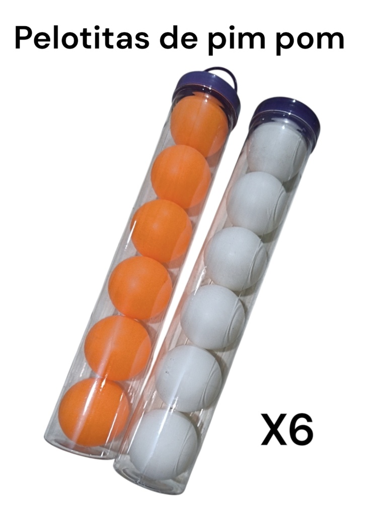 PELOTITAS DE PIM POM EN TUBO X 6