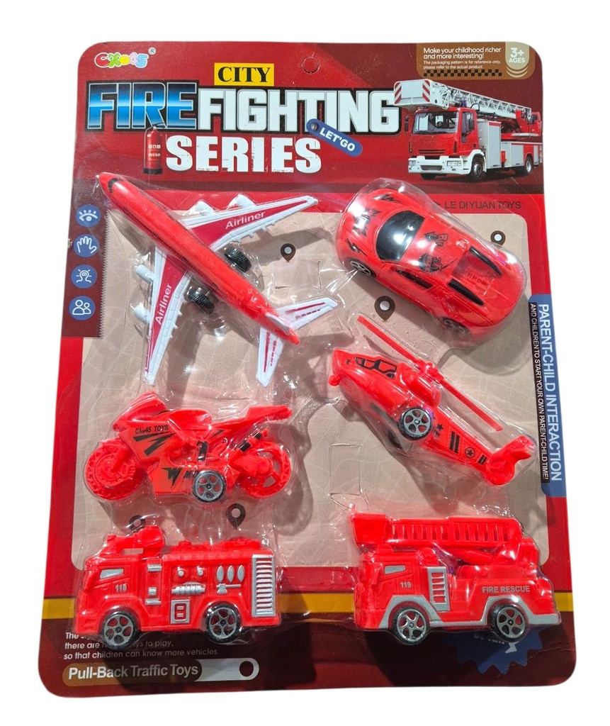 SET BOMBEROS X6 VEHICULOS EN BLISTER MKU159692 IJ1473