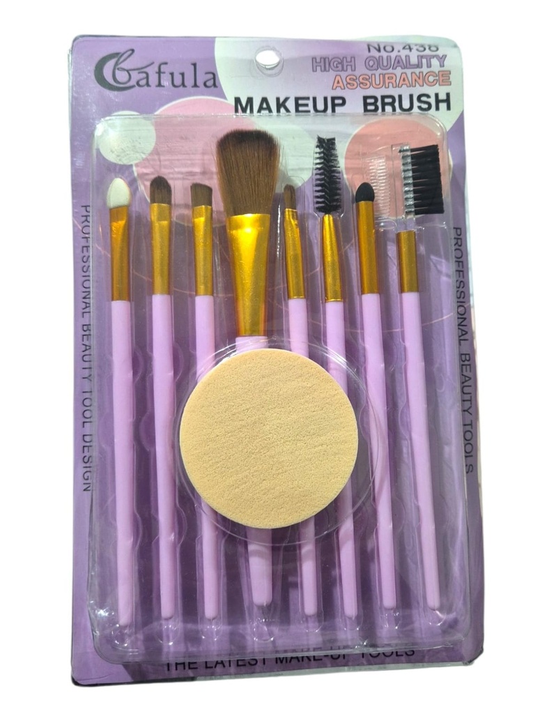 SET MAQUILLAJE DE BROCHAS X9 CON ESPONJITA 438 IGB-302