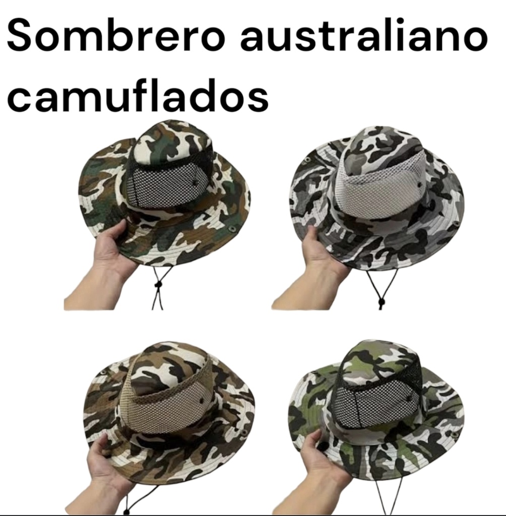 SOMBREO CAMUFLADO CON RED AUSTRALIANO