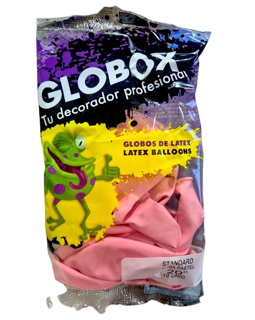 GLOBO ROSA PASTEL 10U 20" GLOBOX 70722