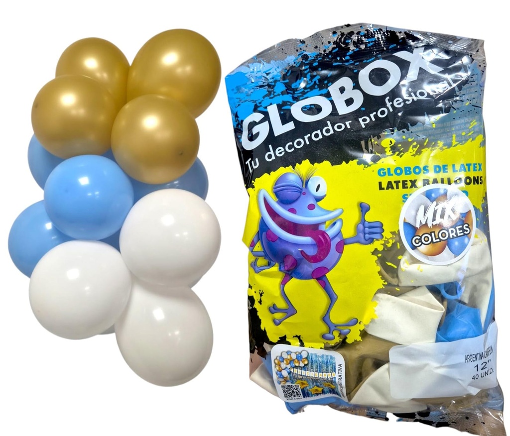 GLOBO MIX ARGENTINA CAMPEON 12" 40UNI 73785