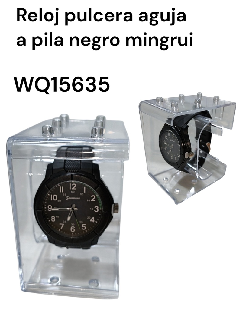 RELOJ PULCERA AGUJA A PILA NEGRO MINGRUI WQ15635