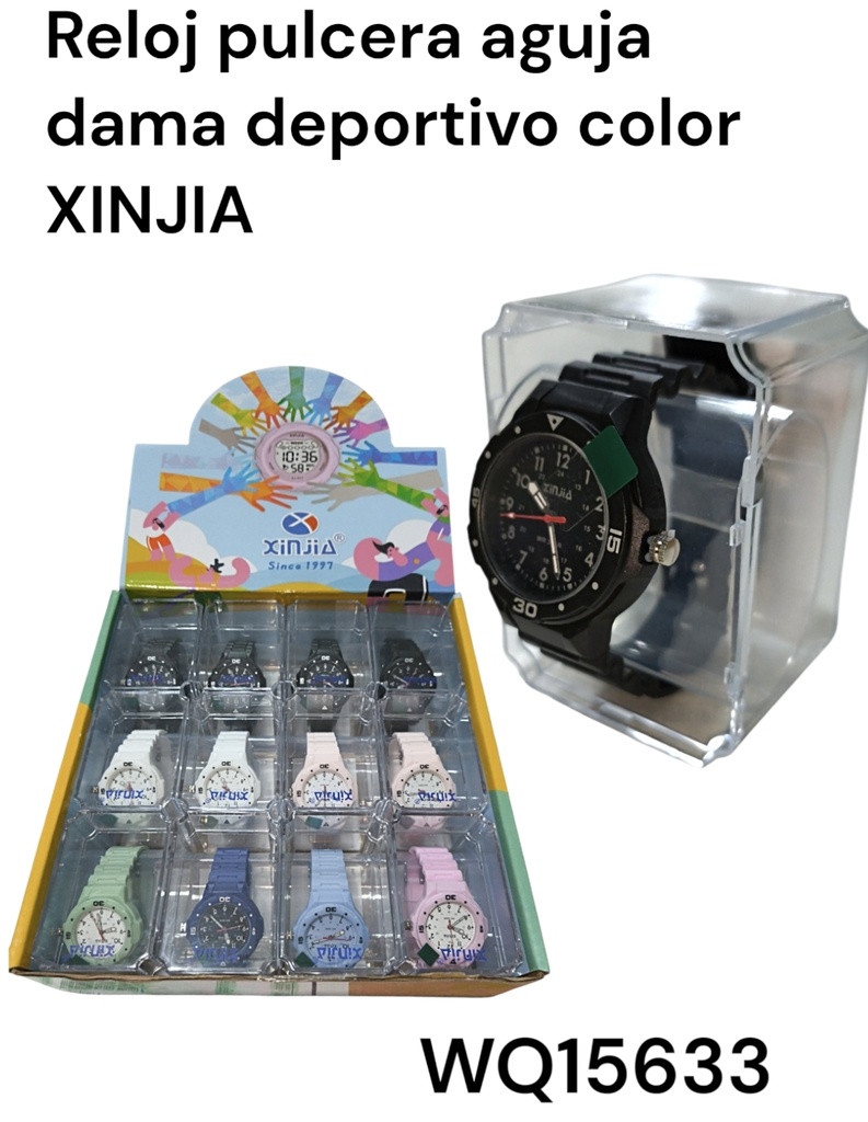 RELOJ PULCERA AGUJA DAMA DEPORTIVO COLOR XINJIA WQ15633