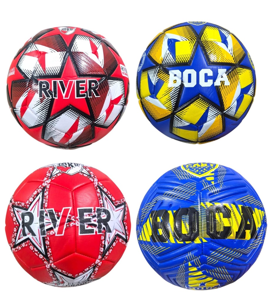 PELOTA TEXTURADA BOCA RIVER ESTRELLAS 420GR