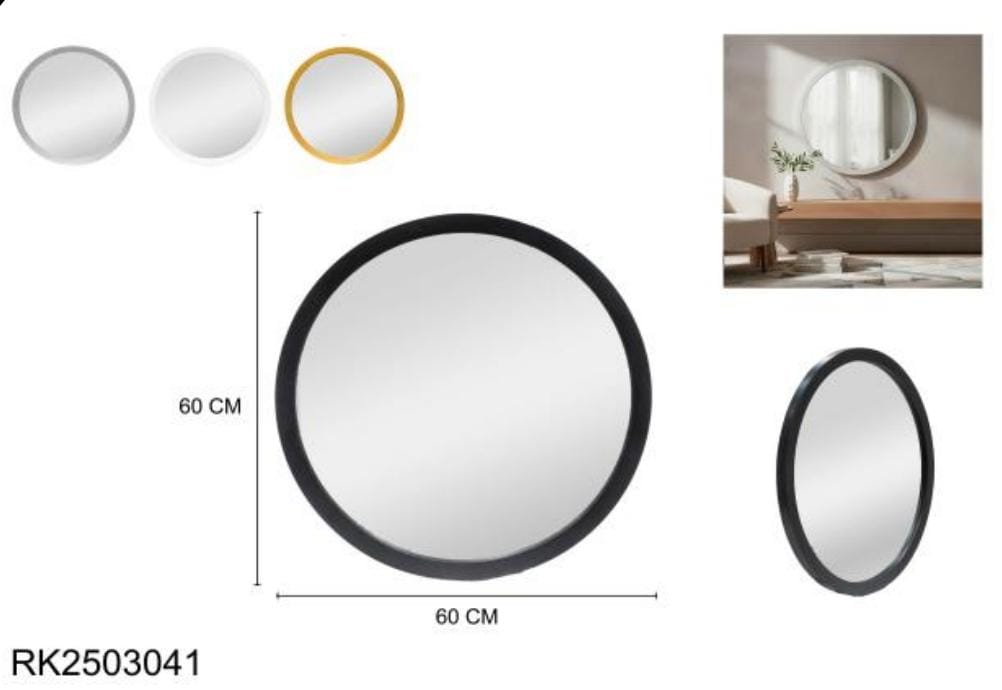 ESPEJO DE PARED 60CM 4 COLORES RK2503041