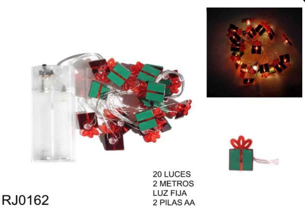 LUCES 20 LED 2 MTS REGALO LUZ BLANCA CALIDA EN BOLSA RJ0162