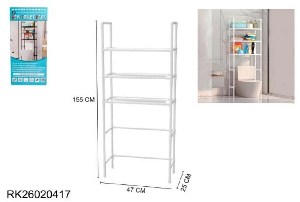 ESTANTE SEMI RIGIDO PARA BAÑO 3 NIVELES 47X25X155CM RK26020417