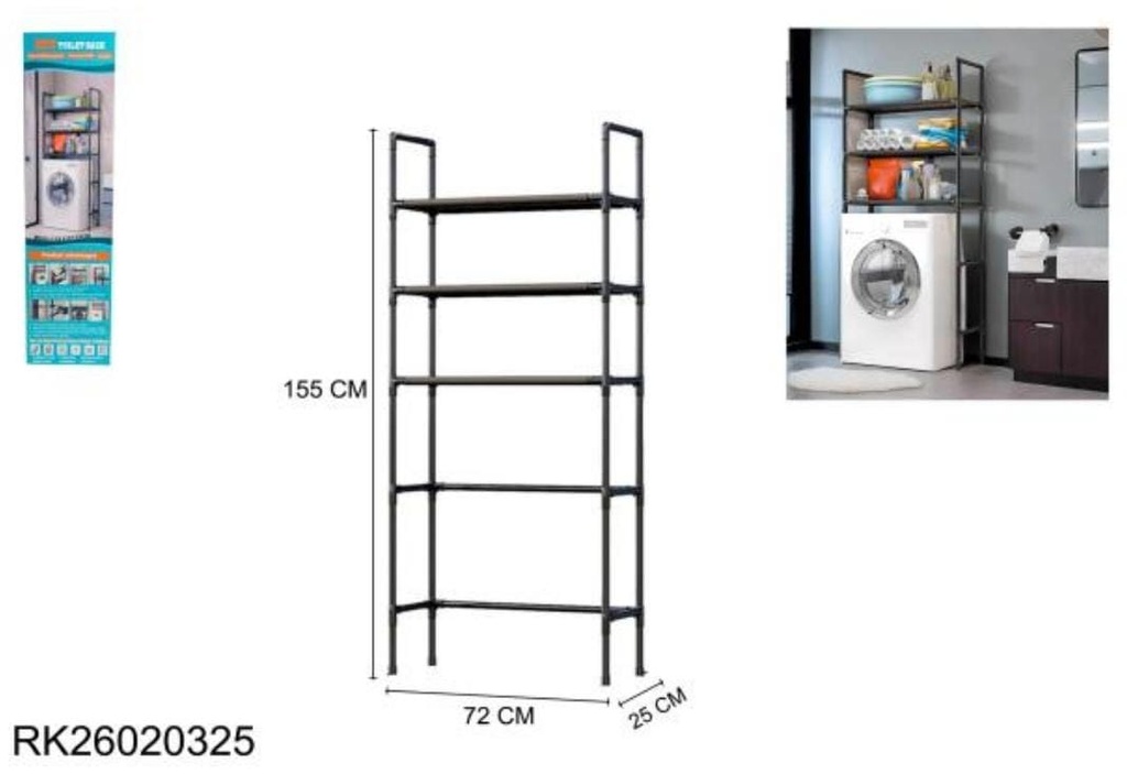ESTANTE SOBRE LAVARROPAS 3 NIVELES SEMI RIGIDO 155X72X25CM RK26020325