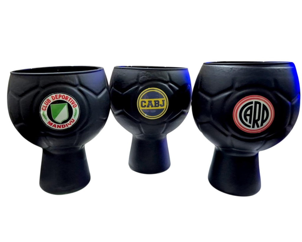 VASO COPA PELOTA FUTBOL COLOR NEGRO CLUBES 500ML