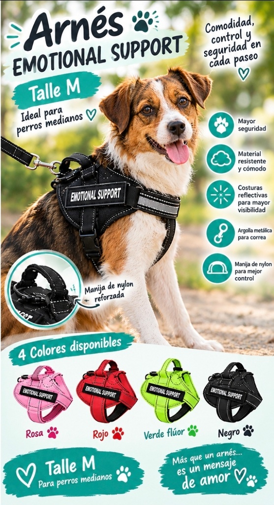 ARNES EMOTIONAL SUPPORT TALLE M PARA PERROS VARIOS COLORES 25-5129