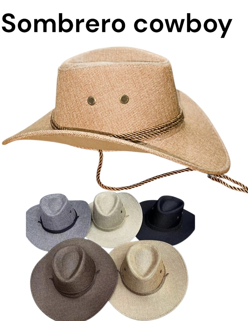 SOMBRERO COWBOY TIPO TELA BUENA CALIDAD