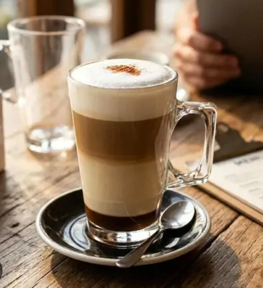 TAZA JARRO DE CAPUCCINO DE VIDRIO C/ MANGO 385ML ZB2410-3