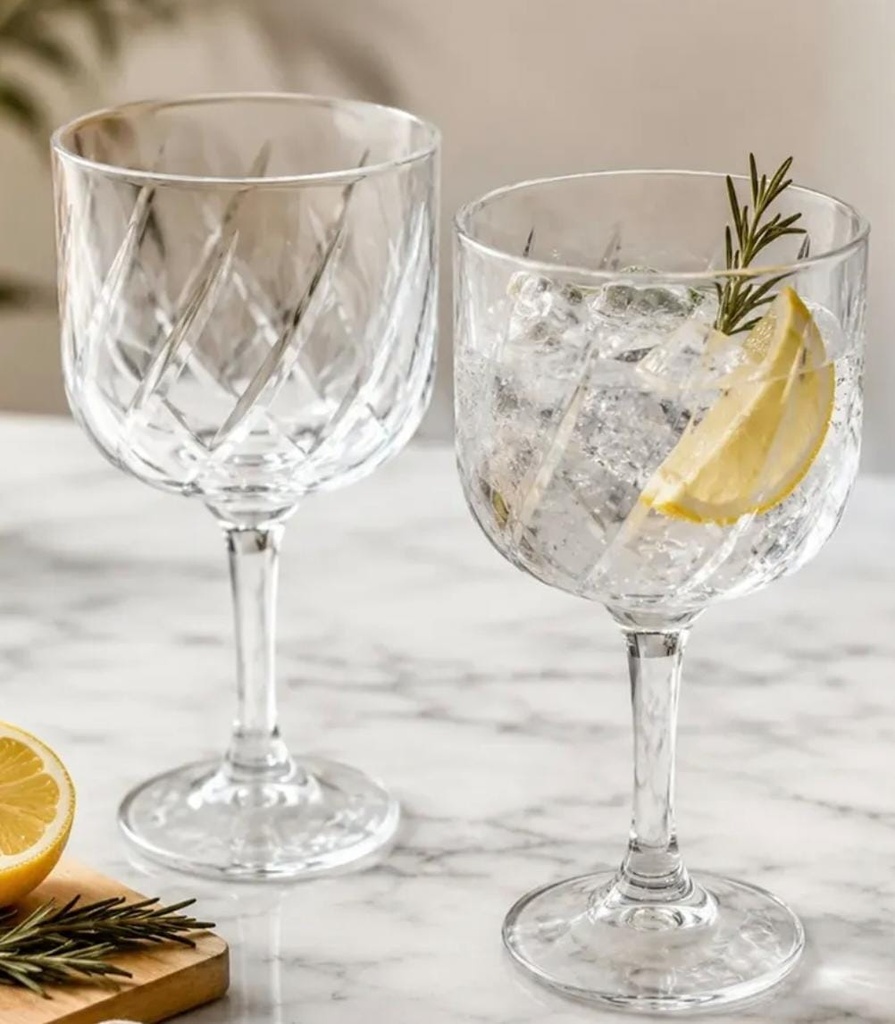 SET 2 COPAS DE GIN 500CC DE VIDRIO LABRADO THE KITCHEN