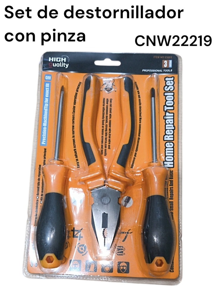 SET DE DESTORNILLADOR CON PINZA 23603 HIGH QUALITY CNW 22219