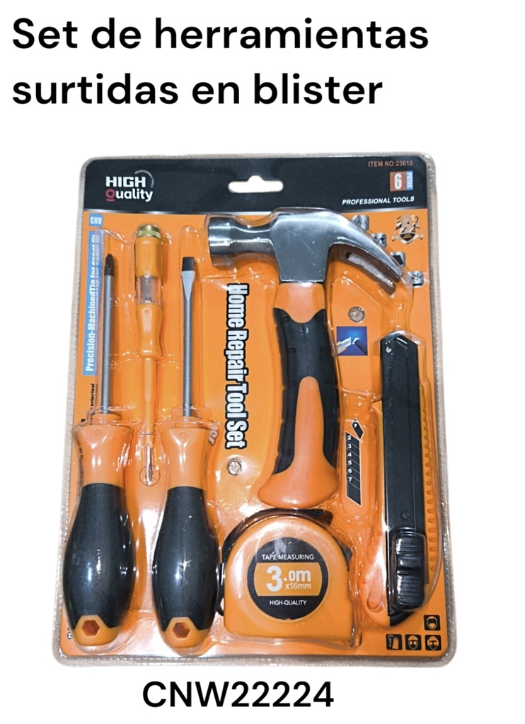 SET DE HERRAMIENTA VARIAS EN BLISTER 23610 HIGH QUALITY CNW22224