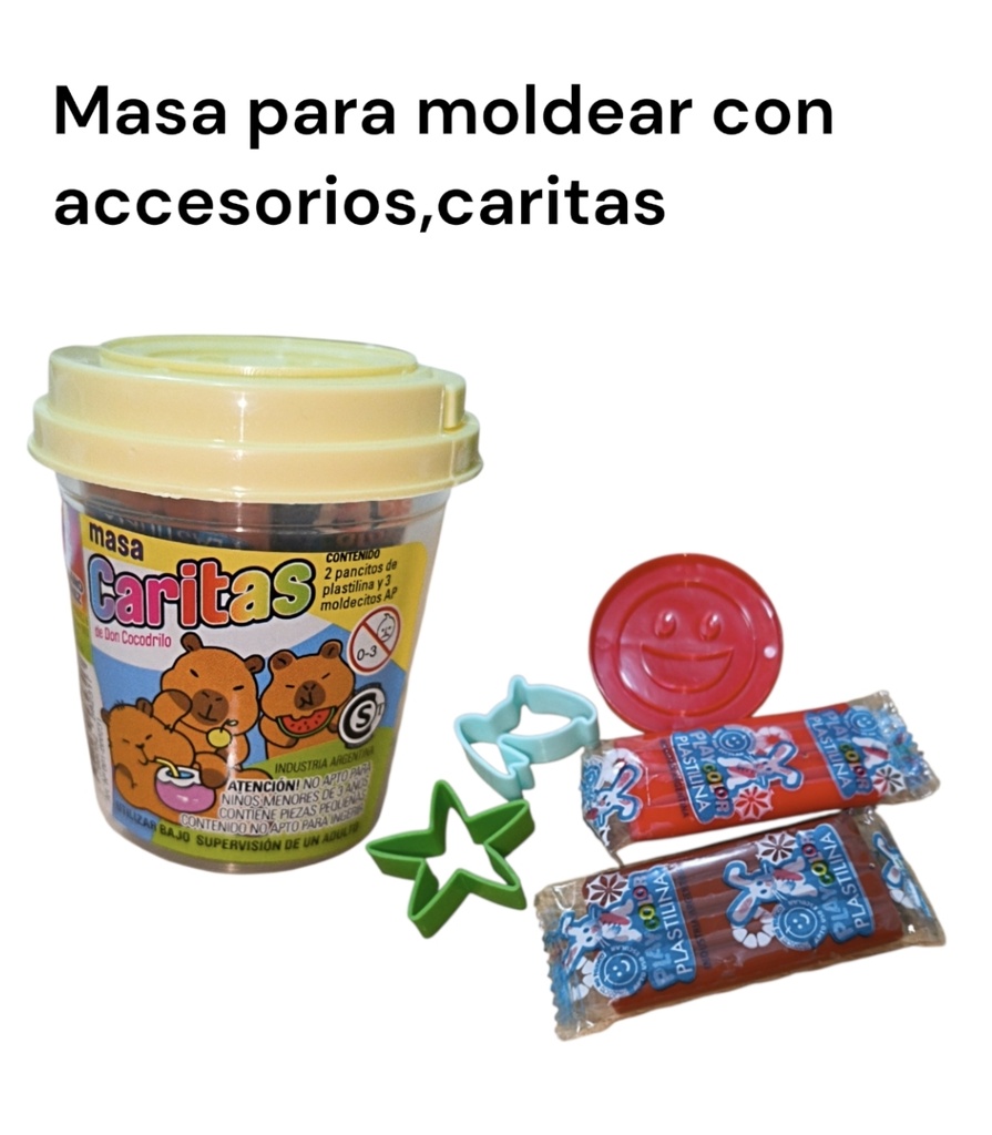 MASA CARITAS PARA MOLDEAR EN FRASCO 8.5 CM
