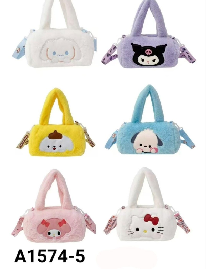 CARTERA PELUCHE KUROMI CON AGARRE Y CORREA A1574-5 