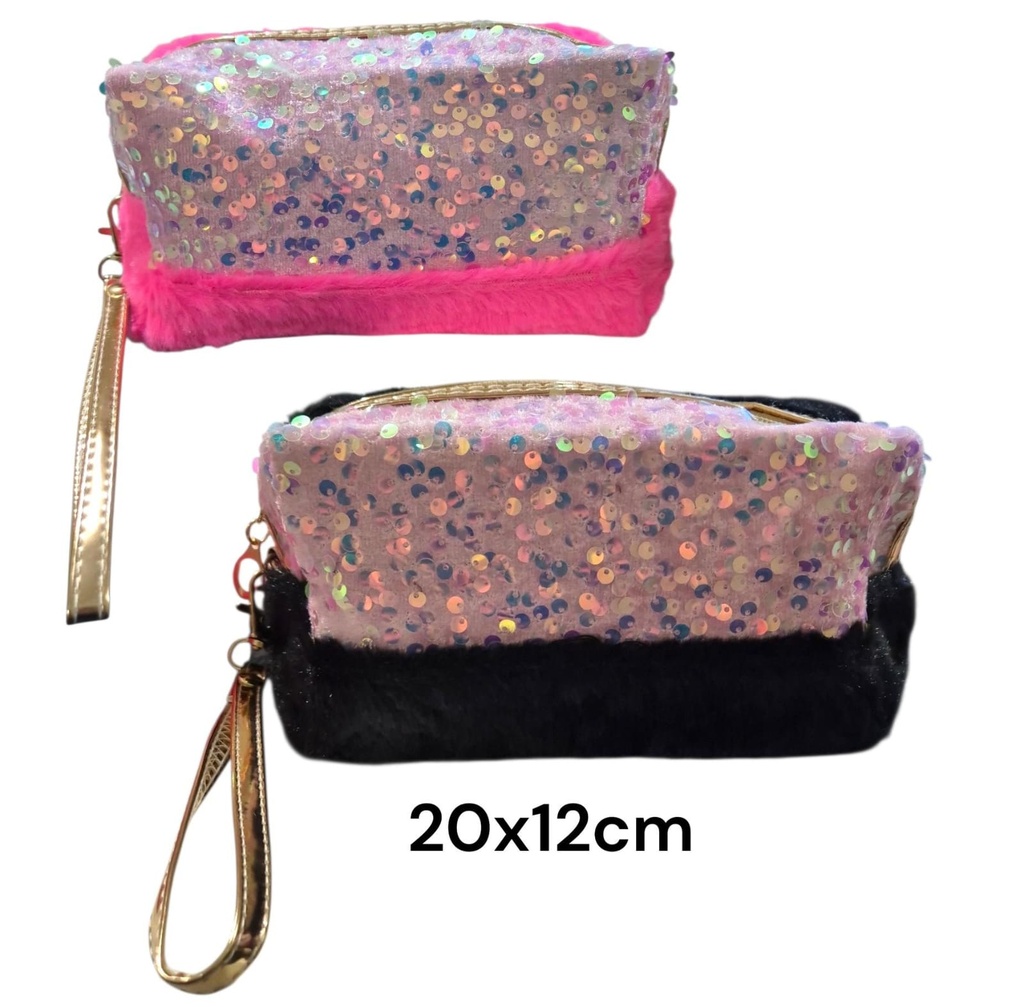NECESER PELUDO CON LENTEJUELAS 20X12CM A684-4