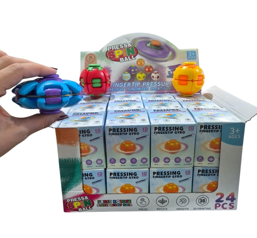 PELOTA A PRESION SPINNER ANTIESTRES GIRATORIO COLORES VARIOS CNW22342