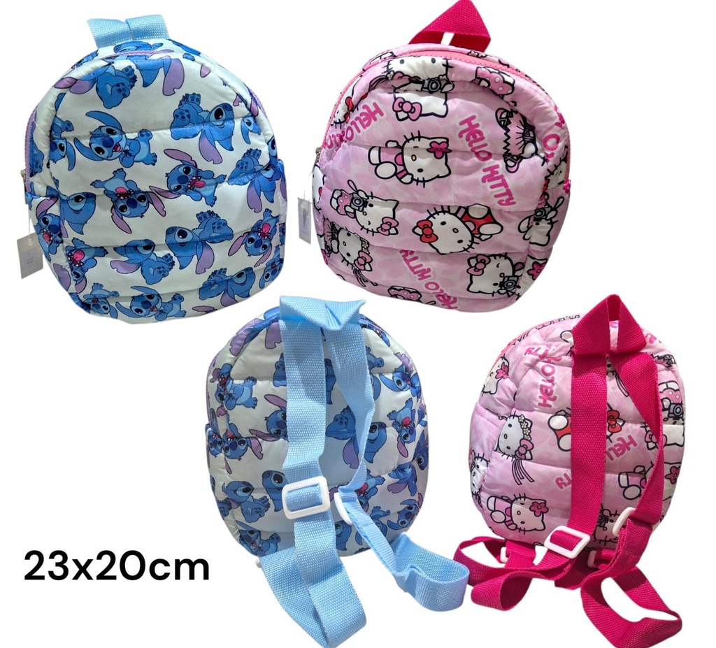 MOCHILA PUFFER INFANTIL PERSONAJES VARIOS 23x20CM 712