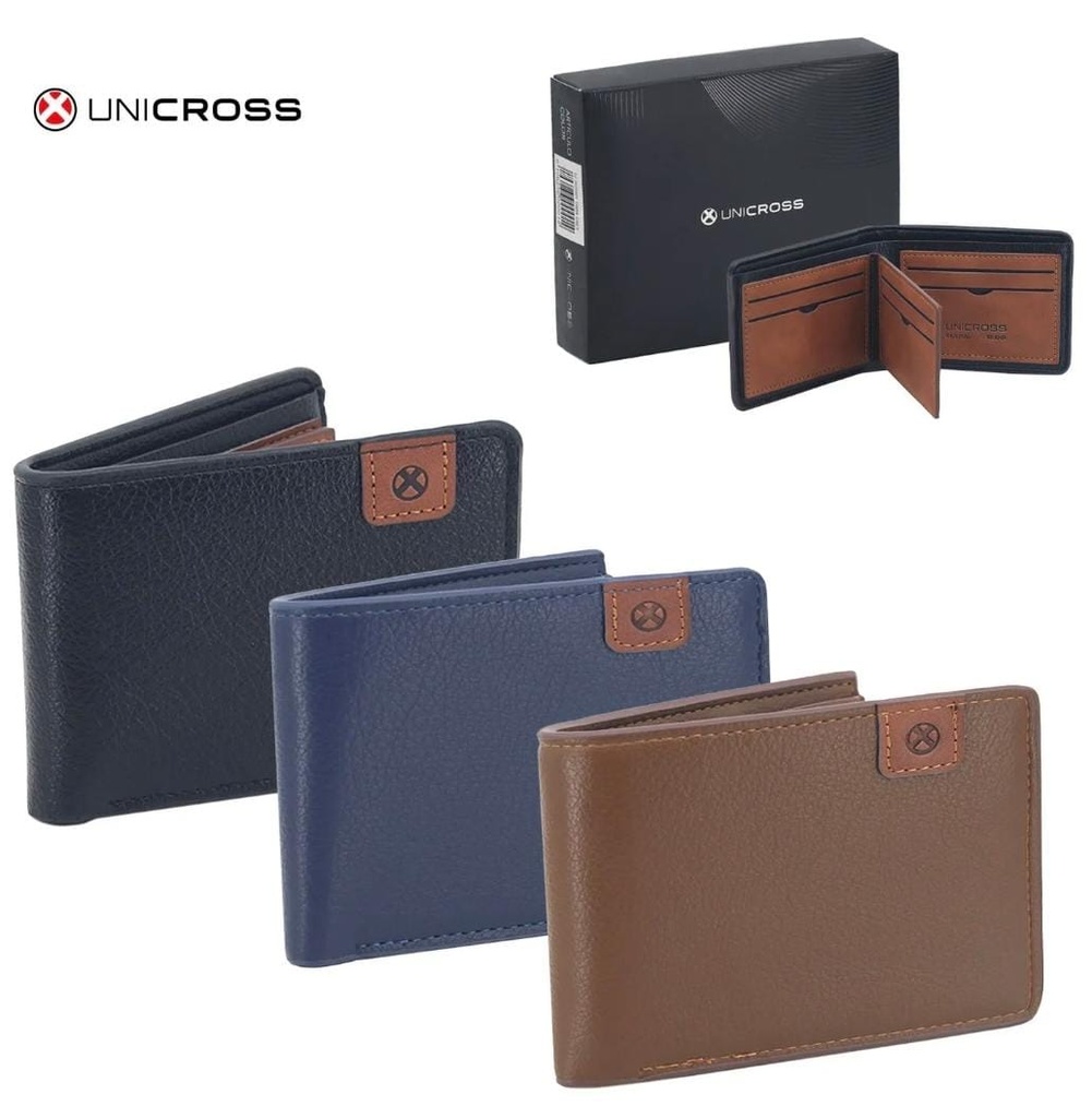 BILLETERA UNICROSS ESTILO CUERO 3 COLORES C/ SOLAPA 62.3600019