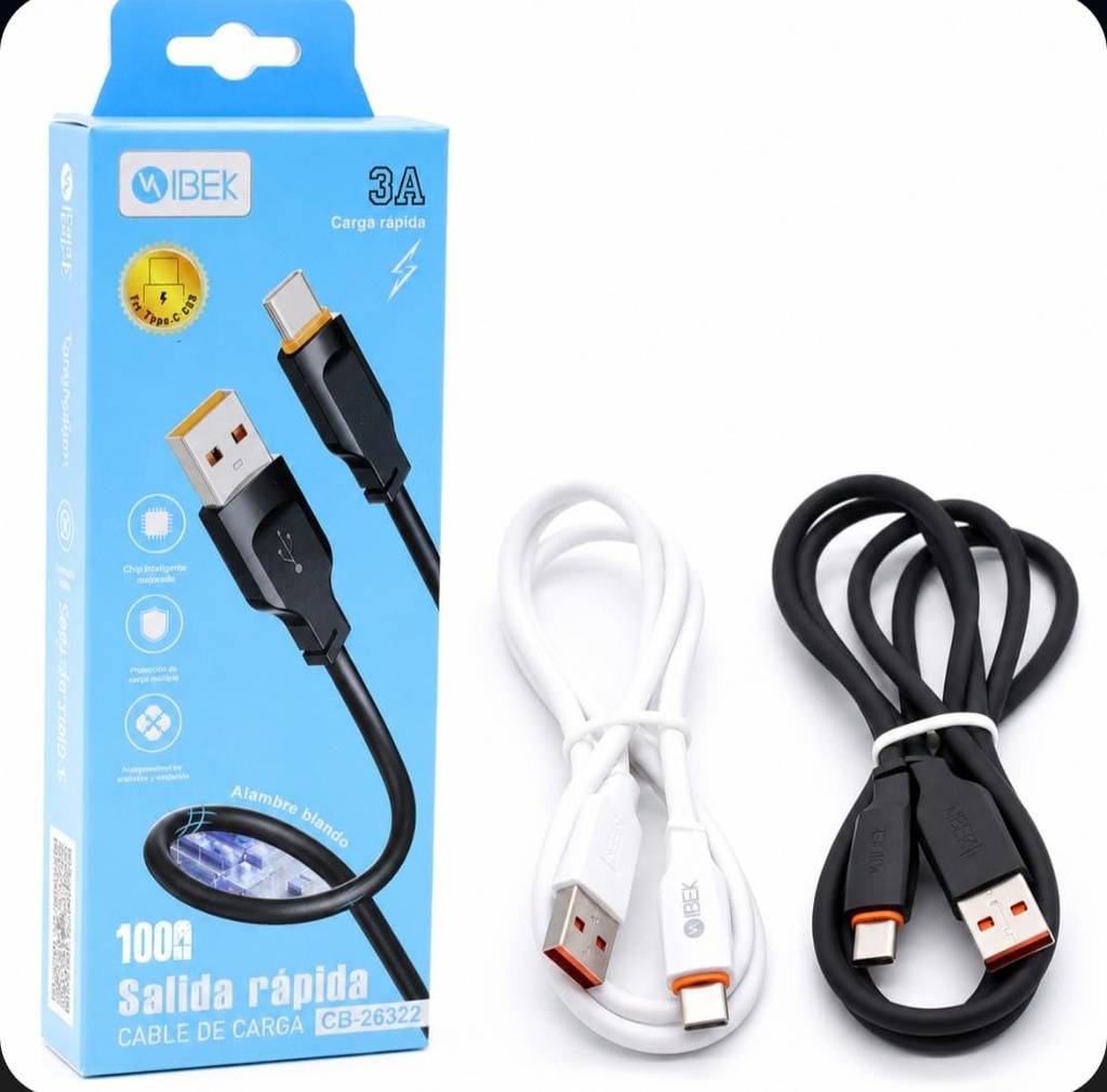 CABLE IBEK 3A DE USB A TIPO C CB-26322