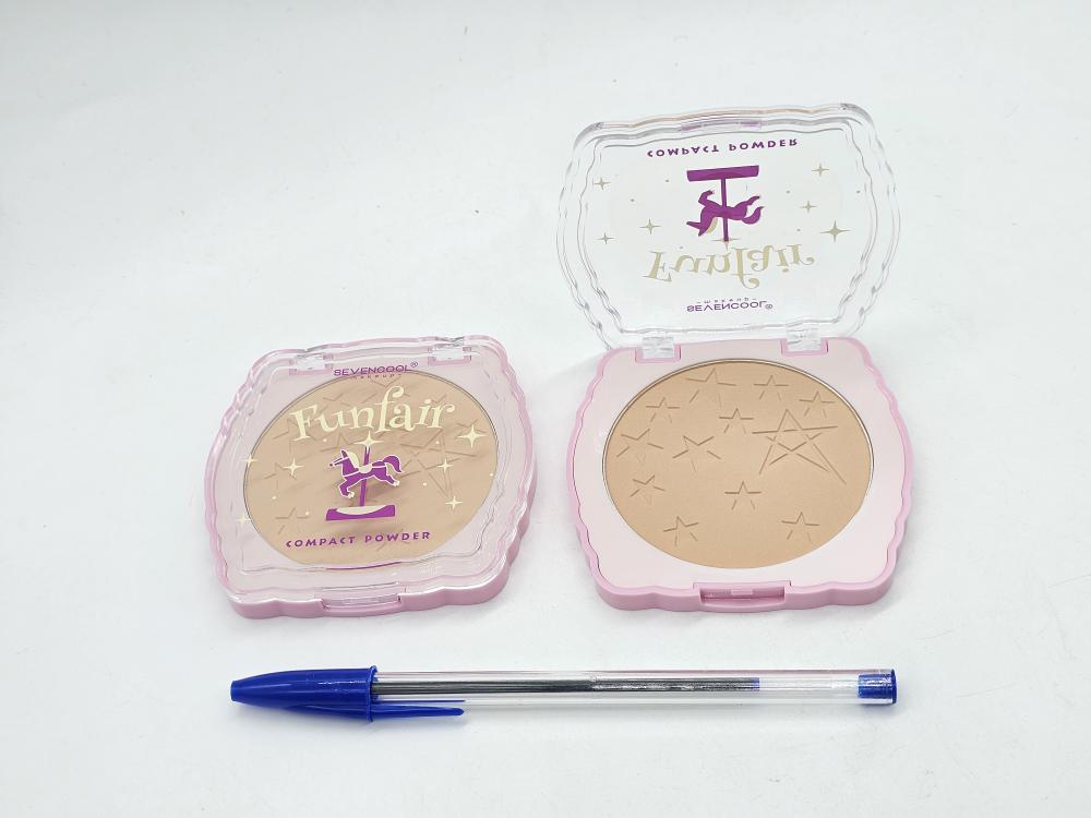POLVO COMPACTO FUNFAIR SEVENCOOL 5025 EN CAJA EXIVIDORA DE 24PCS ITEM9203