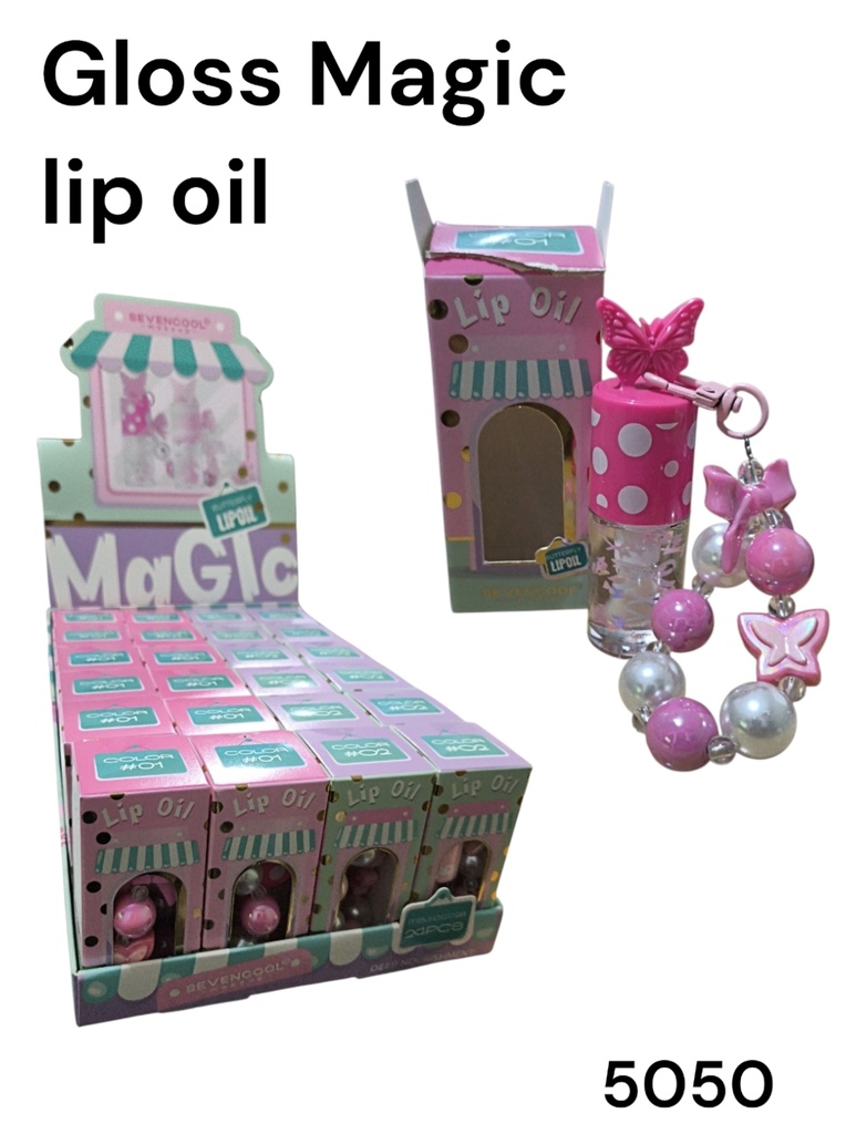 GLOSS MAGIC NENA EN CAJA LIP OIL CON PULCERA 5050