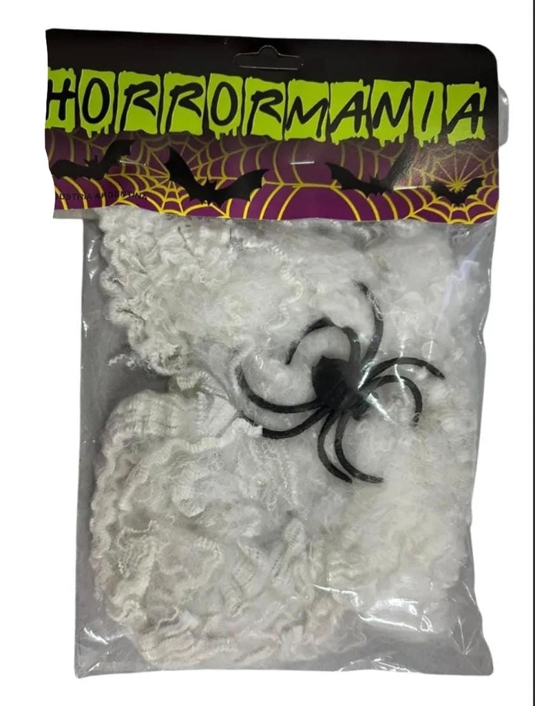 TELA DE ARAÑA CON ARAÑA HORRORMANIA