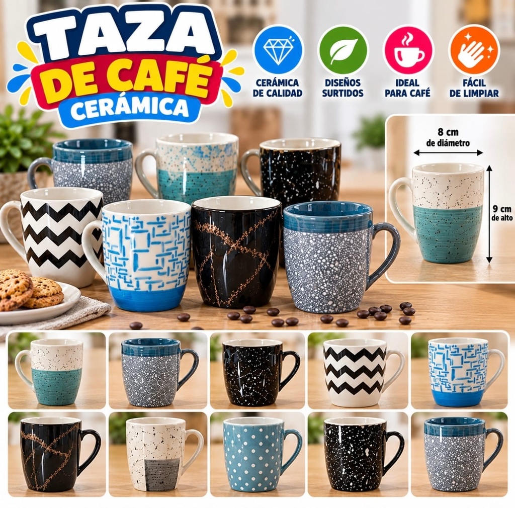 TAZA CERAMICA DE CAFE SURTIDO MODELO