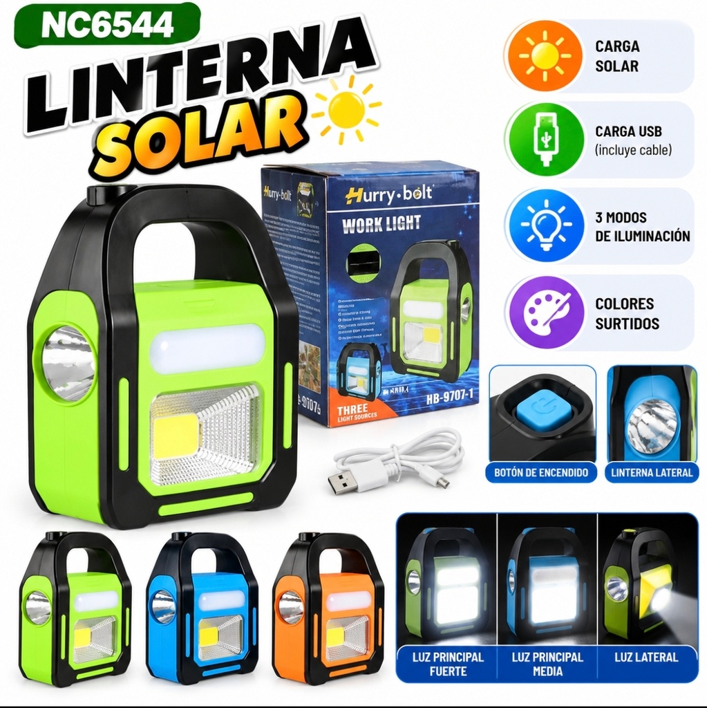 LAMPARA SOLAR LINTERNA HB9707A EN CAJA NC6544