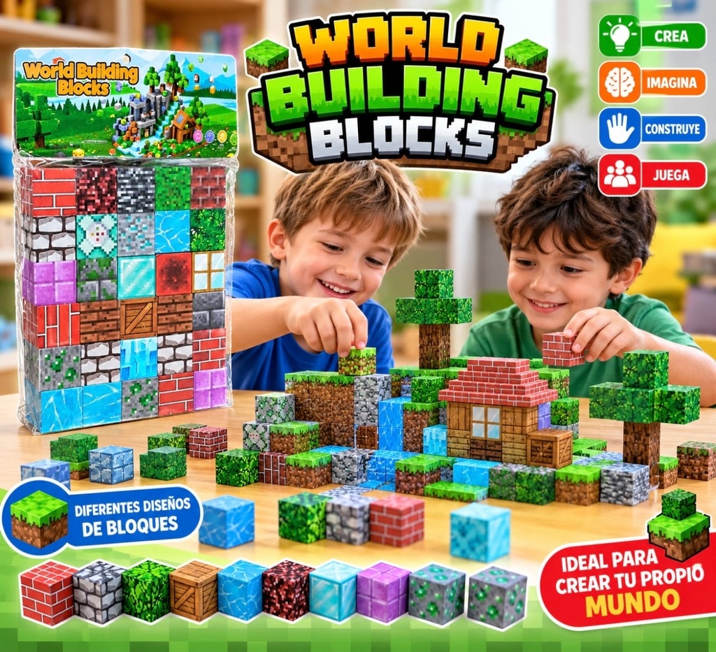 BLOQUES IMANTADOS PARA ARMAR EN BOLSA HW22055375 WORLD BUILDING BLOCKS