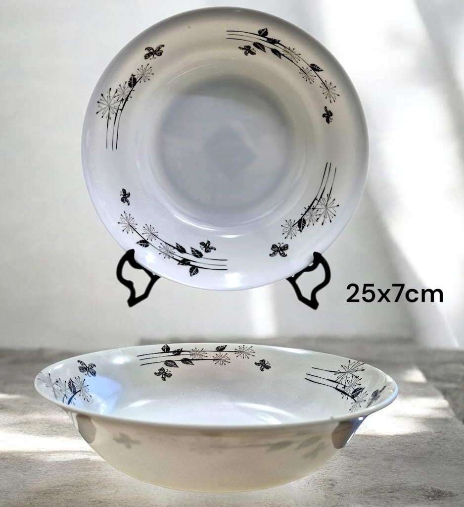 BOWL PLASTICO 25X7CM CON FLORES EN EL BORDE K57424 DIELIFLOR