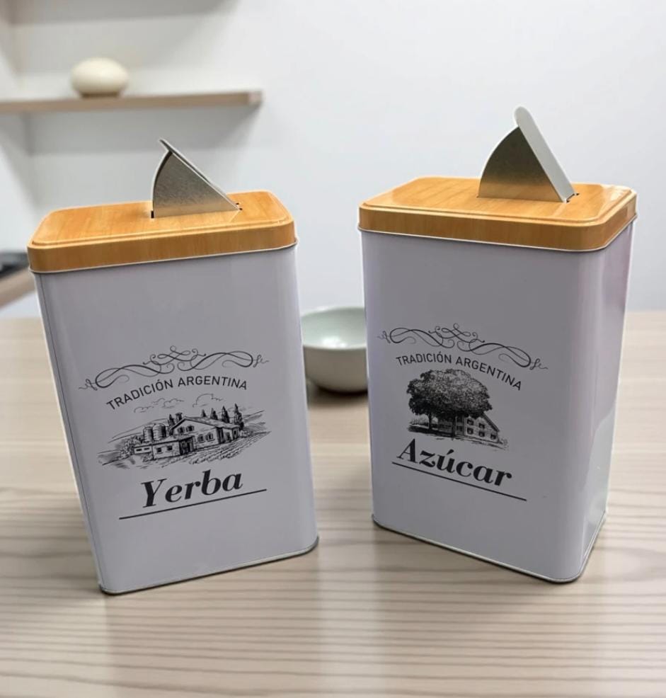 LATA YERBA / AZUCAR CON VERTEDERO 1KG HW74135
