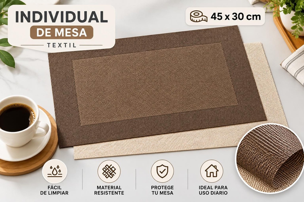 INDIVIDUAL COLOR LISO RECTANGULAR 45X31CM HOME TEXTILE