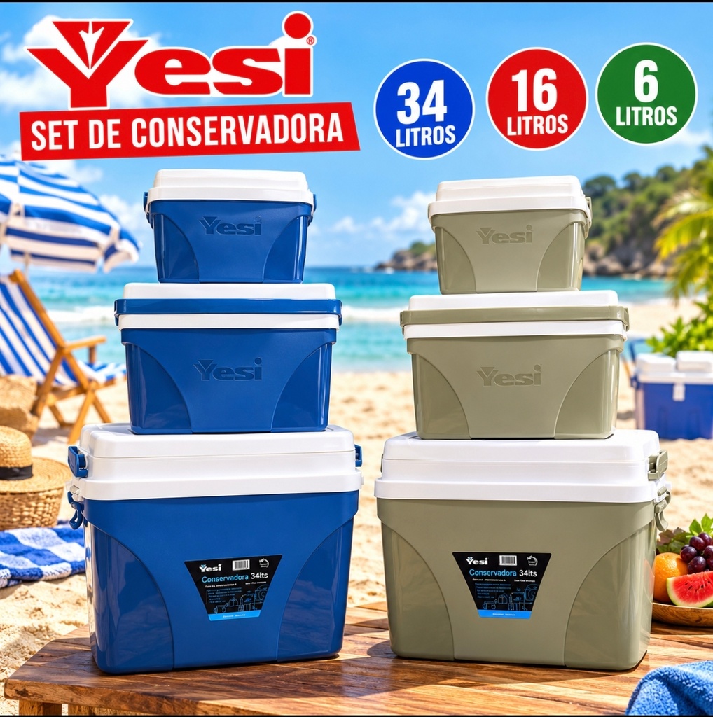 COMBO CONSERVADORA YESI X 3 DE 34lts +16lts + 6lts
