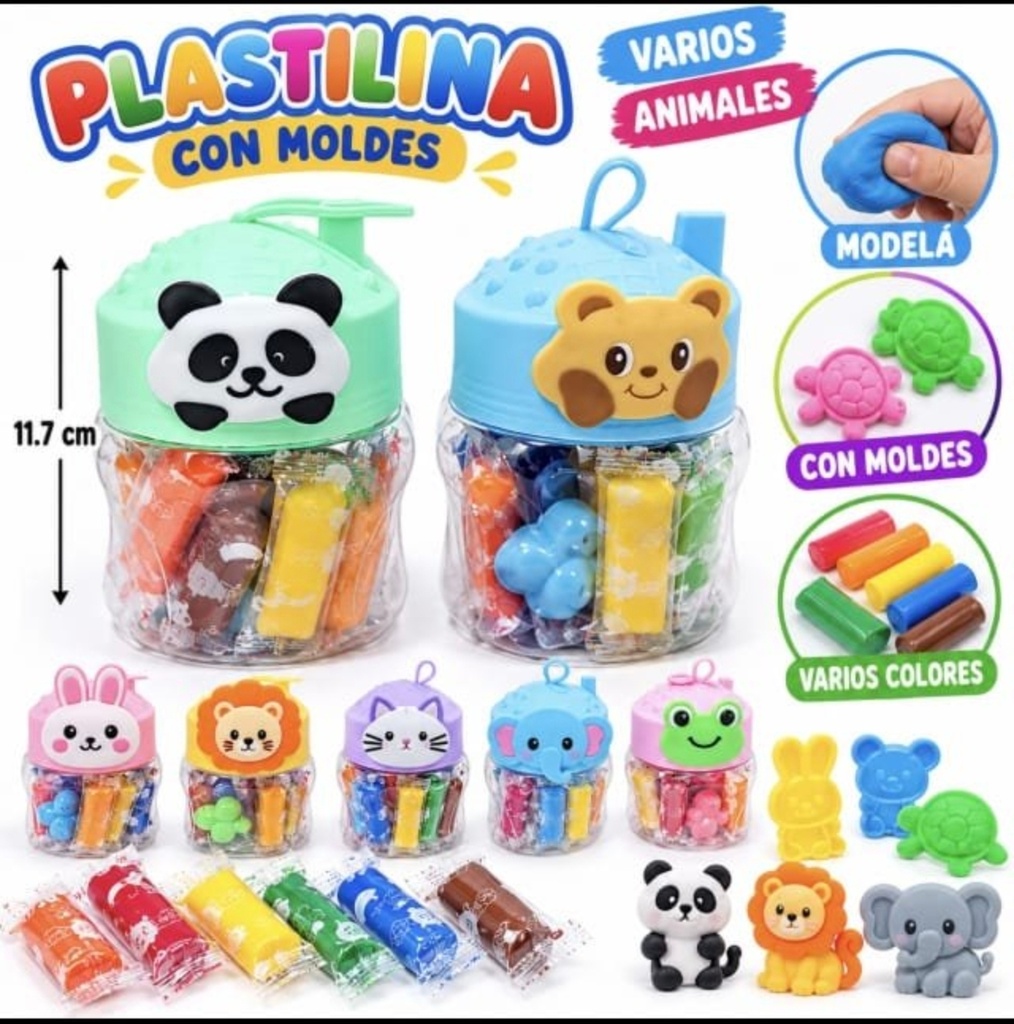 PLASTILINA EN ESTUCHE CON APLIQUE ANIMALES SURTIDO 513585