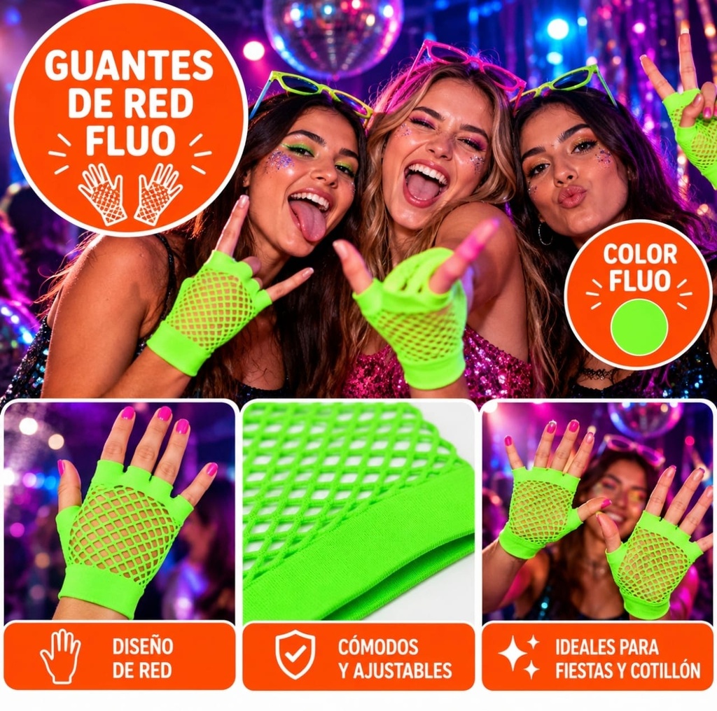 GUANTE RED CORTO FLUO VERDE Y231