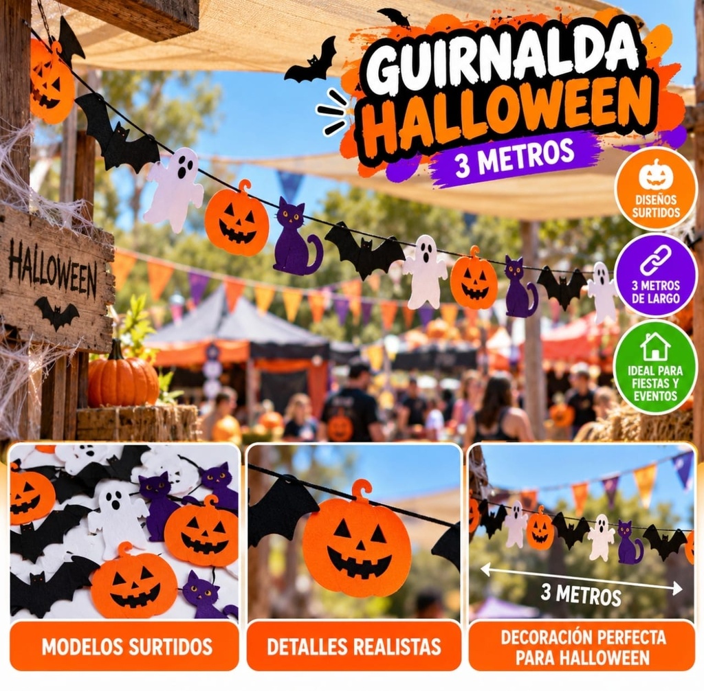 GUIRNALDA HALOWEEN 3 MTS PAÑOLENCI 26-1087
