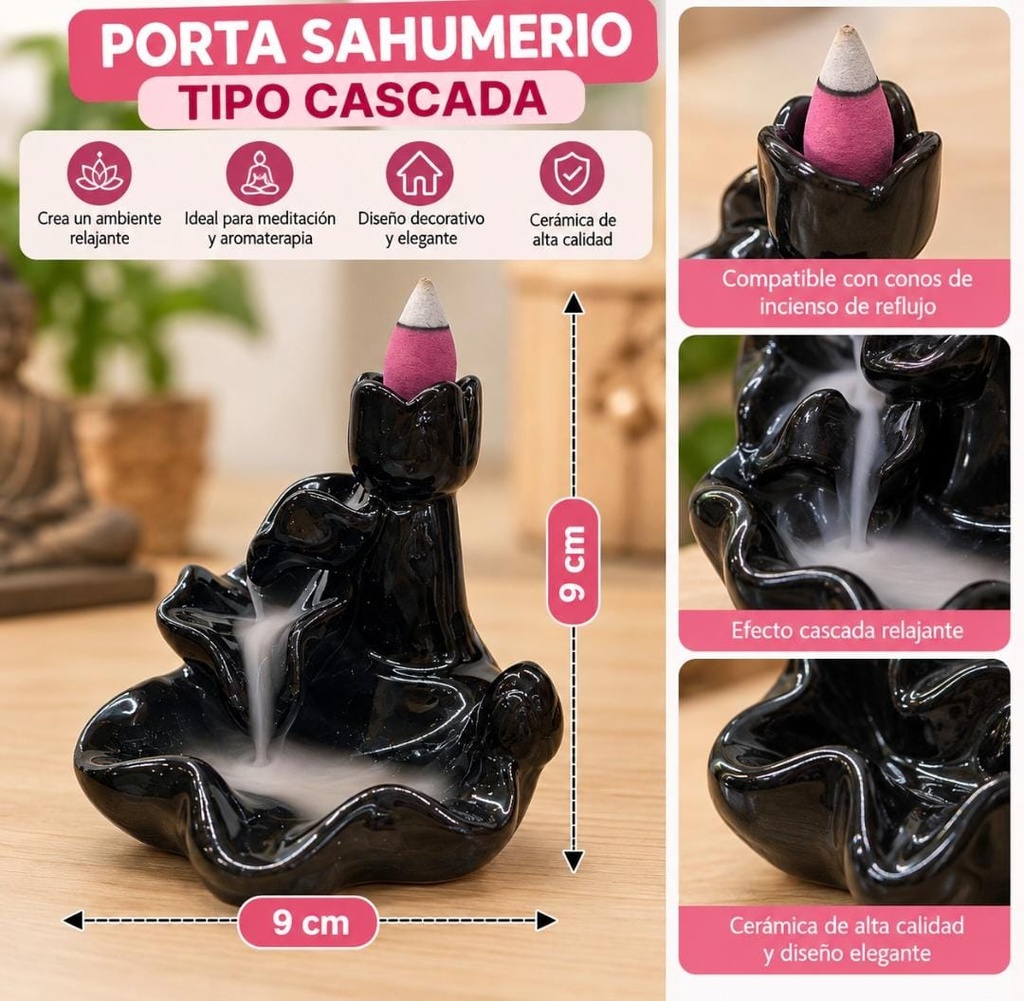 PORTA SAHUMERIO CASCADA 9CM EN CAJA GF35080