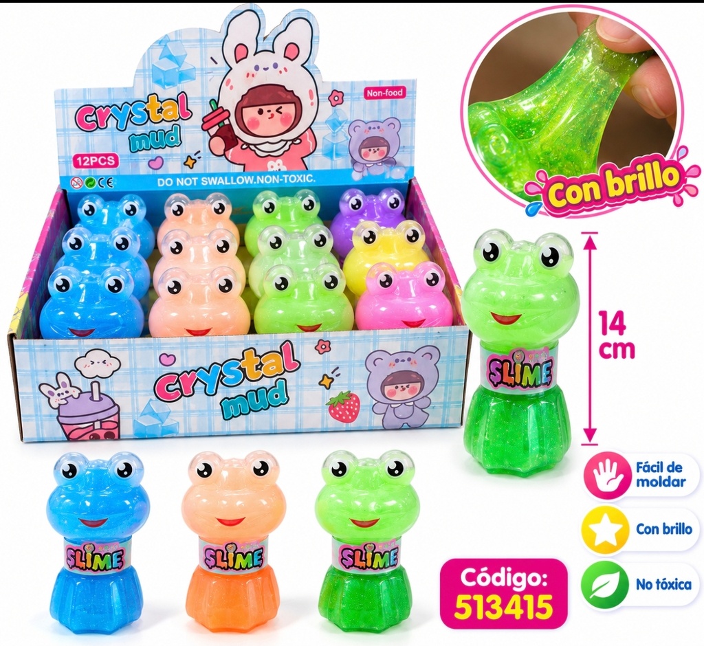 SLIME RANA 14 CM CON BRILLO 513415