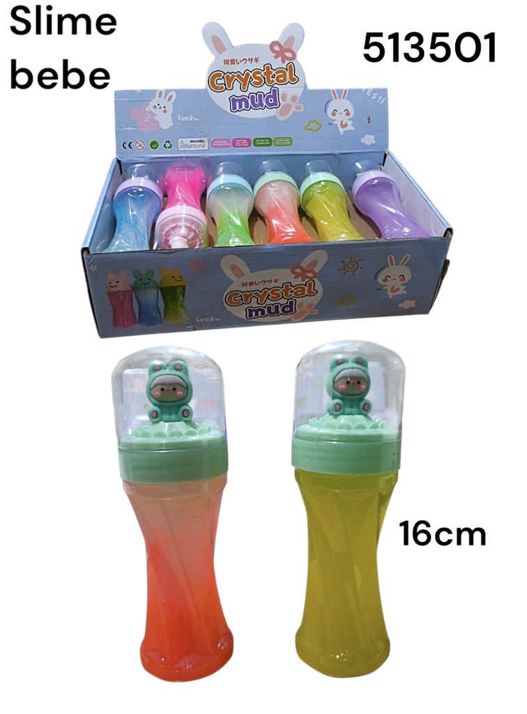 SLIME CON BRILLO CON BEBE EN LA TAPA 513501
