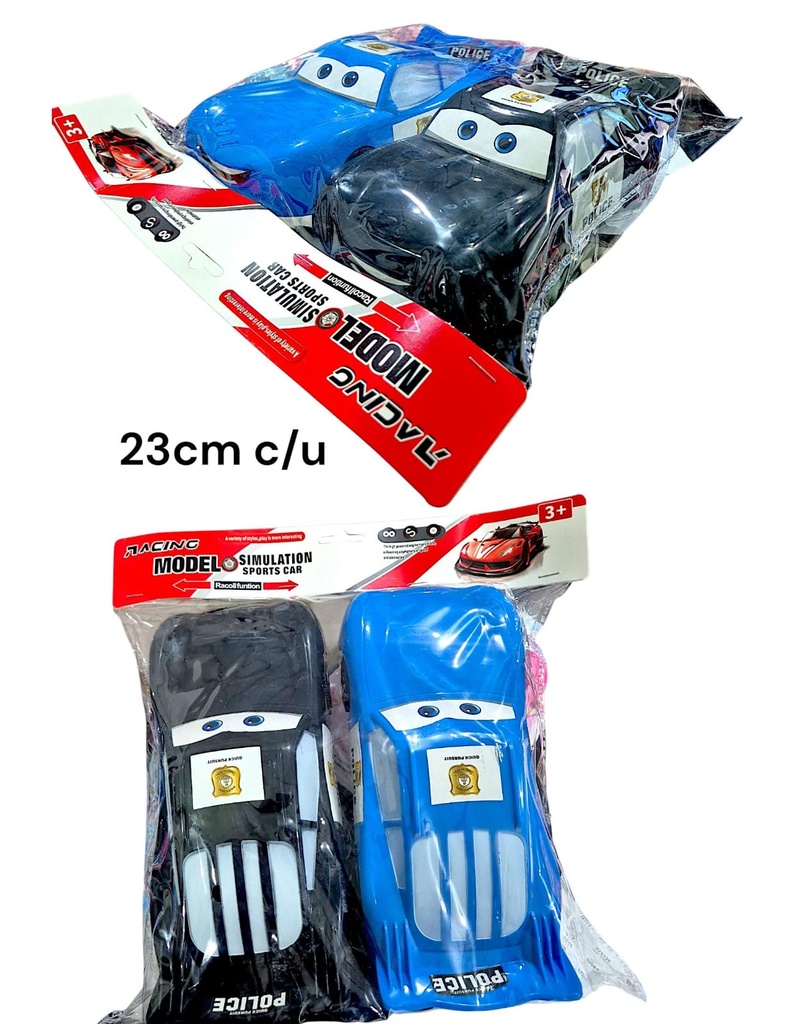 AUTO CARS X2 POLICA 23CM EN BOLSA PVC MODEL