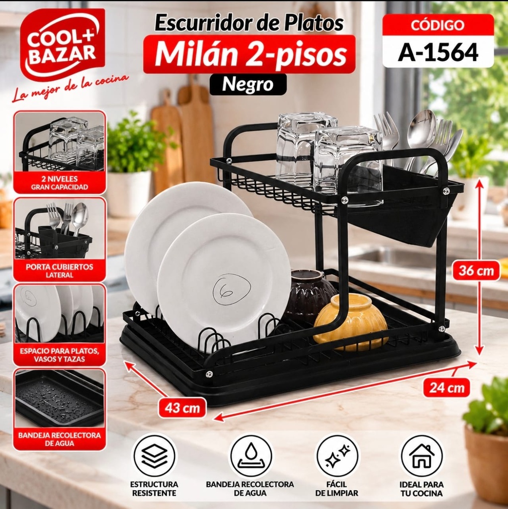 SECAPLATO MILAN 2 PISOS, COOL BAZAR A1-1564