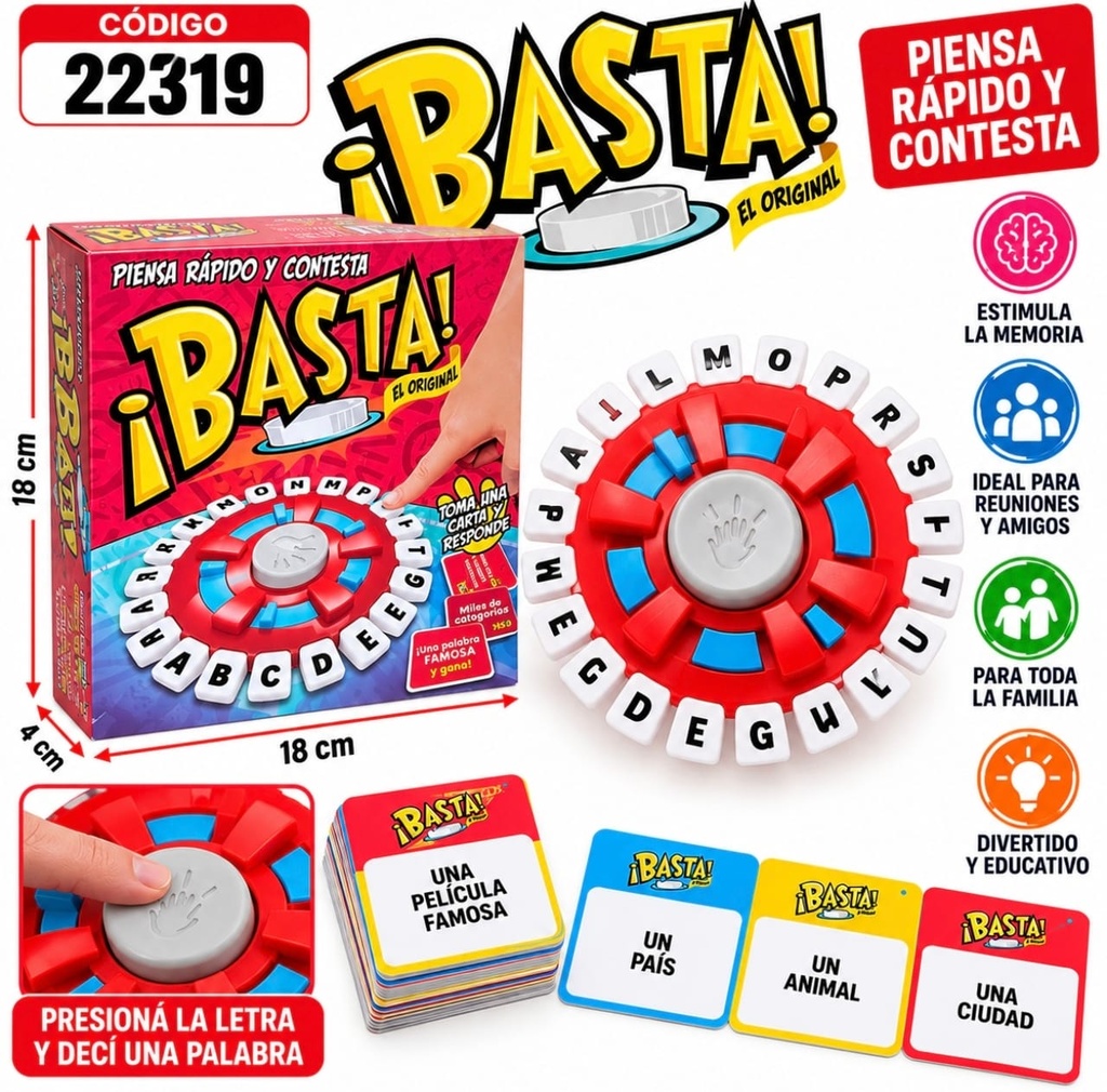 JUEGO BASTA YA CHICO 18X18 CM EN CAJA 22713